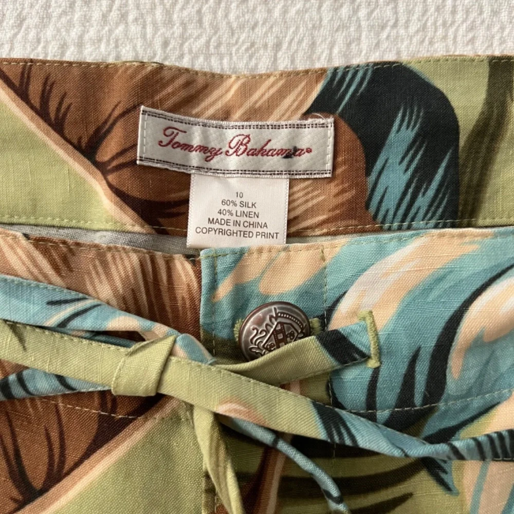 Tommy Bahama NWOT Women Silk Linen Tropical Trio Of Palms Palazzo Pants Size 10 - Picture 4 of 12